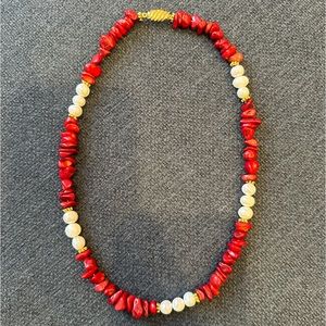 Beaded  Pearl &Stone Necklace